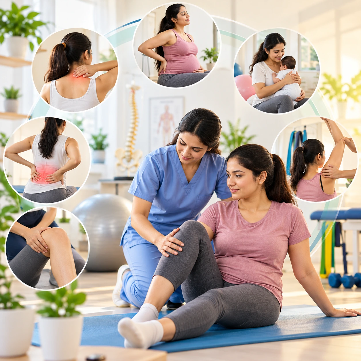 Female physiotherapist providing home physiotherapy treatment to a woman patient in Noida