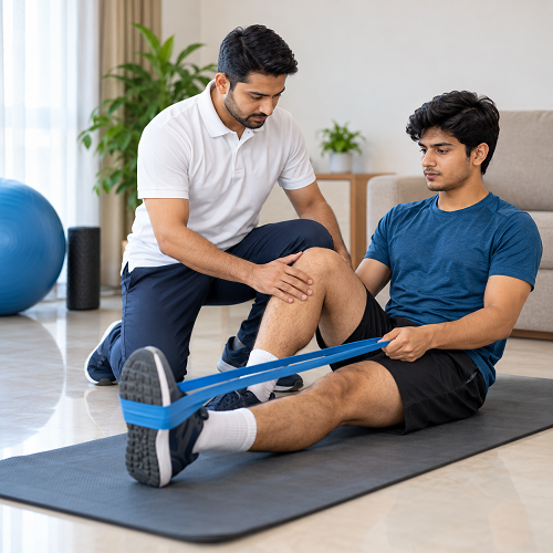 Physiotherapists for Sports Injury in Ghaziabad providing home rehabilitation exercises